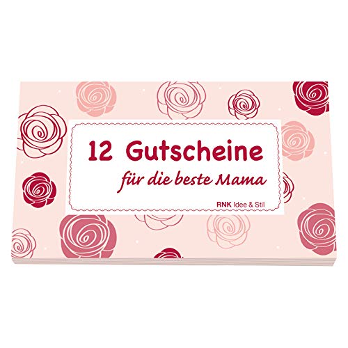Gutscheinheft „12 Gutscheine für die beste Mama“ inkl. Klappkarte „Schleife“ gratis, Geschhenkidee Gutscheine Muttertag Geschenkkarte - 2